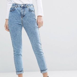 [Like New] Miss Selfridge Acid Wash Mom jean in26